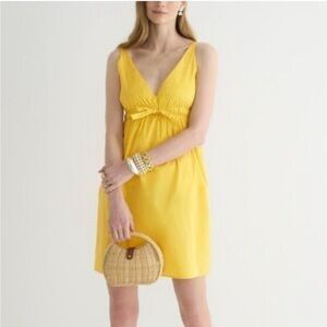 J.CREW 🆕 ‘COLLECTION’ BOW-FRONT V-NECK MINI DRESS IN STRETCH TAFFETA. Sz12 🌞!